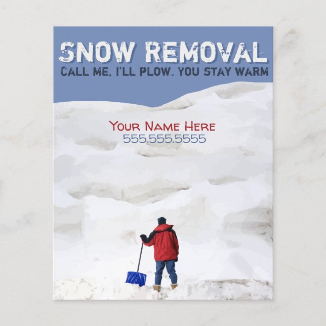 Snow Removal. Snow Plow Business. Customizable Flyer (Front)