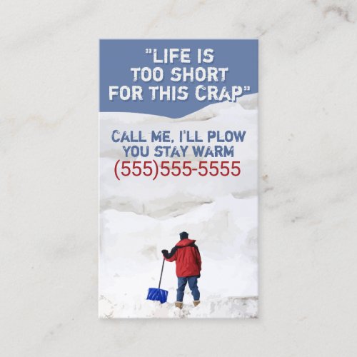 Snow Removal Snow Plowing Business Customizable Referral Card