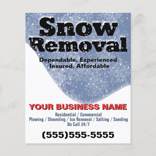 Snow Removal Snow Plowing Promo Template Flyer