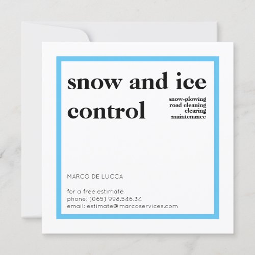 Snow Removal Snow Plowing Services Invitation