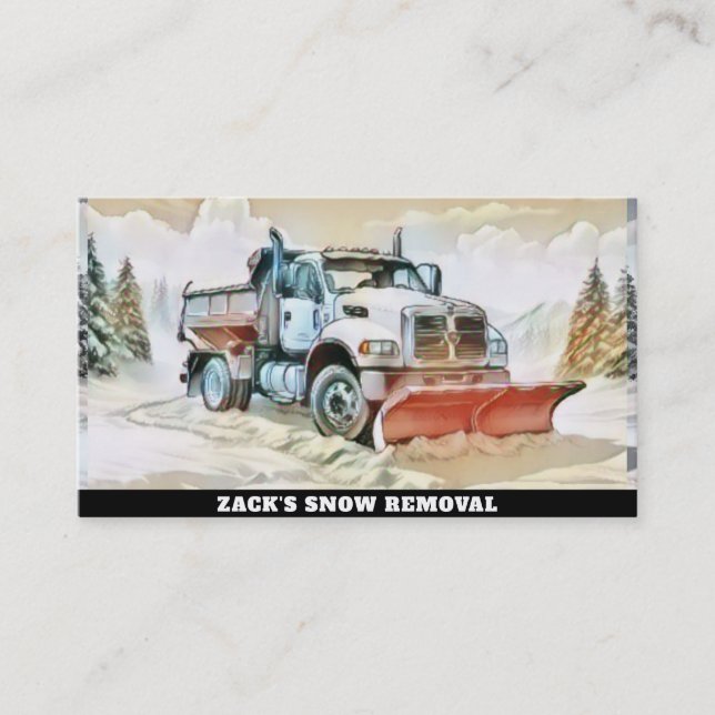 *~* Snow Removal Snow Plowing  Truck AP74 Business Card (Front)
