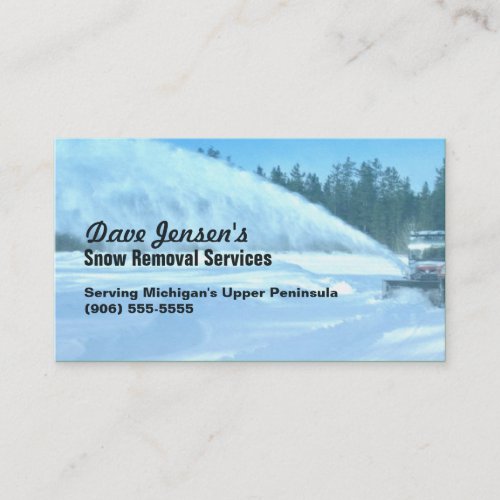 Snow Removal Snowplowing Shoveling Service Business Card