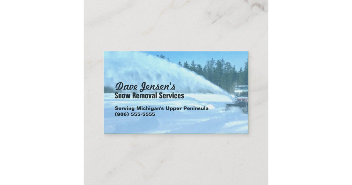 Snow Removal Snowplowing Shoveling Service Business Card Zazzle