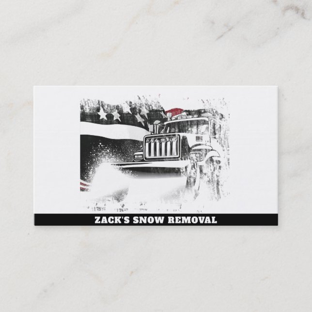 *~* Snow Removal Truck Abstract   Flag AP74 Business Card (Front)