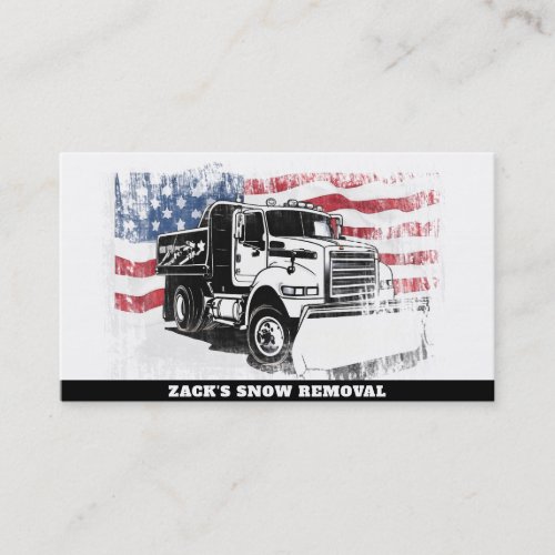  Snow Removal Truck AP74  Flag Red White Blue Business Card