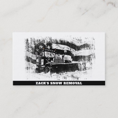  Snow Removal Truck AP74 Grunge Business Card