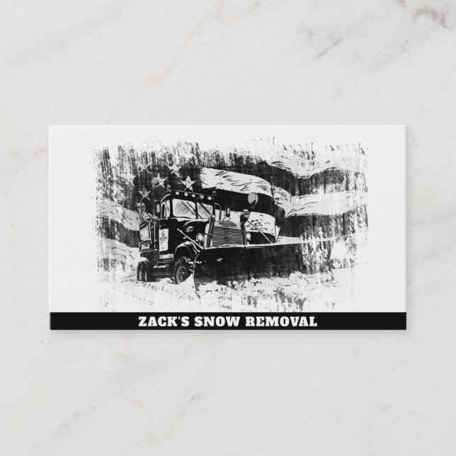 *~* Snow Removal Truck AP74 Grunge Business Card (Front)