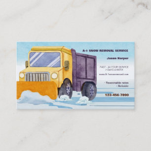 Snow Removal Truck Business Card