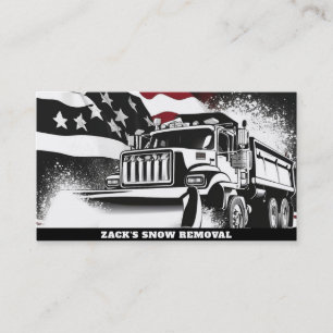 *~* Snow Removal Truck Flag Red White Blue AP74 Business Card