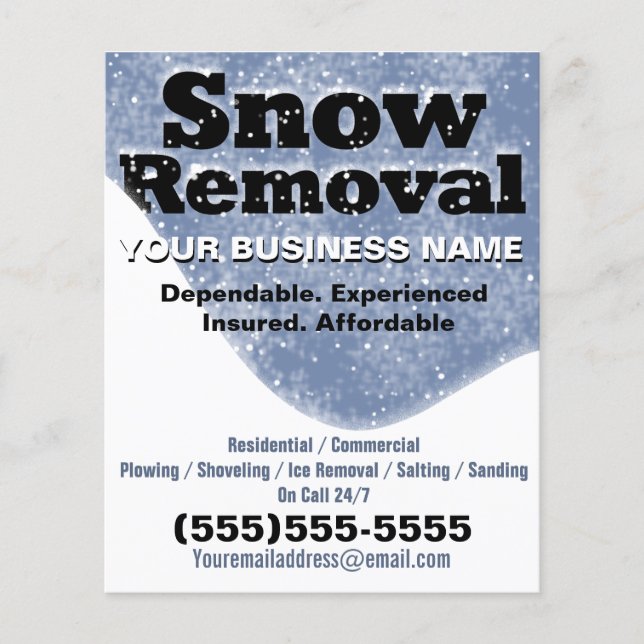 Snow Removal Winter Plowing Template Flyer (Front)