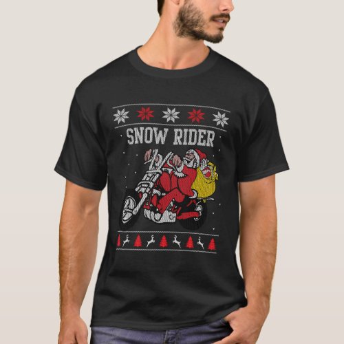 Snow Rider Motorcycle Ugly Style T_Shirt