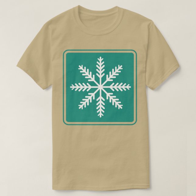 Snow Road Warning Sign  T-Shirt (Design Front)