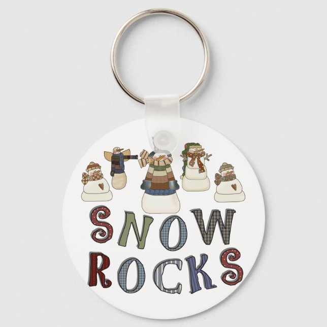 Snow Rocks  T-shirts and Gifts Keychain (Front)