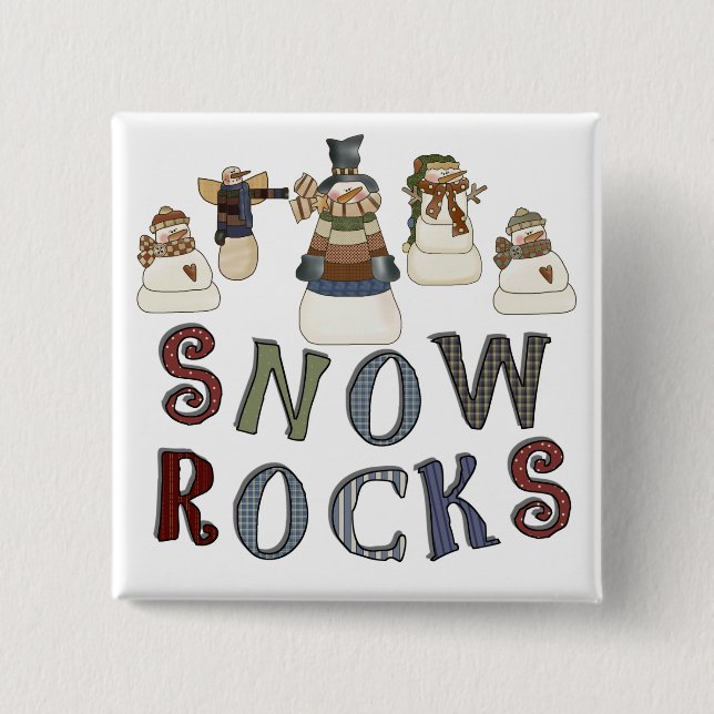 Snow Rocks  T-shirts and Gifts Pinback Button (Front)