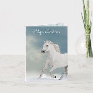 Snow Runner Horse Christmas Card