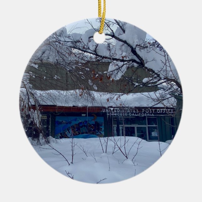 Snow Rush Ceramic Ornament (Front)