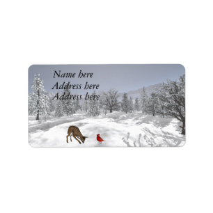 Snow scene address labels