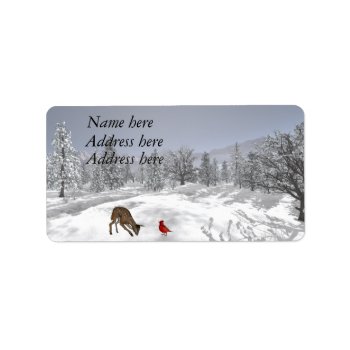 Snow Scene Address Labels by RenderlyYours at Zazzle