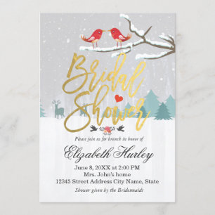 Snow Scene Bridal Shower Winter Wedding Invitation