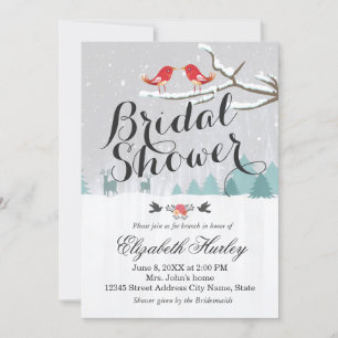 Snow Scene Bridal Shower Winter Wedding Invitation
