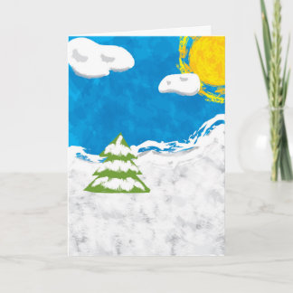 Snow scene holiday card