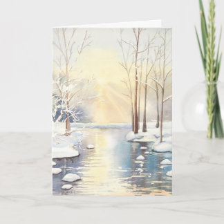 Snow scene holiday card