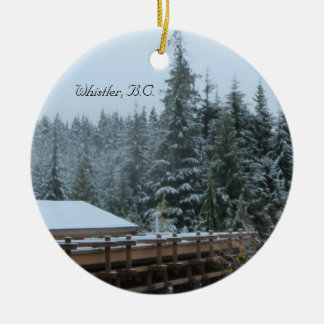 Snow Scene in Whistler, B.C. Ceramic Ornament