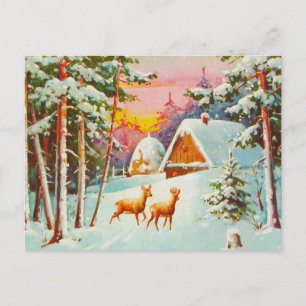 Snow scene postcard