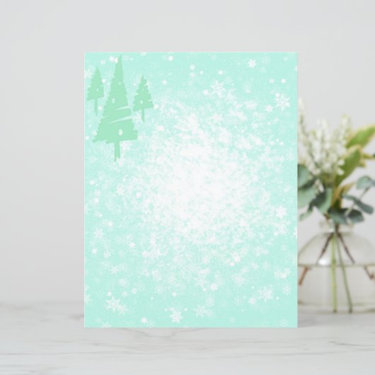 Snow Scene & Trees labels Stationery (Standing Front)