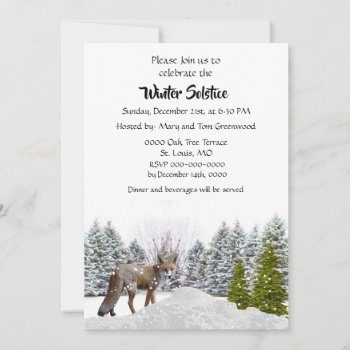 Snow Scene Winter Solstice Dinner  Invitation by Susang6 at Zazzle