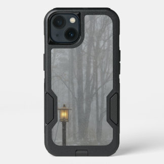 Snow Scene with Glowing Old Street Lamp iPhone 13 Case