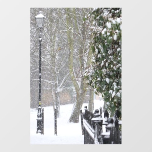 Snow Scene with Old Street Light Wall Decal