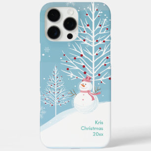 Snow Scene with Snowman Christmas Phone Case