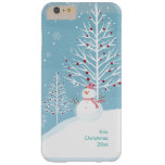 Snow Scene With Snowman Christmas Phone Case at Zazzle