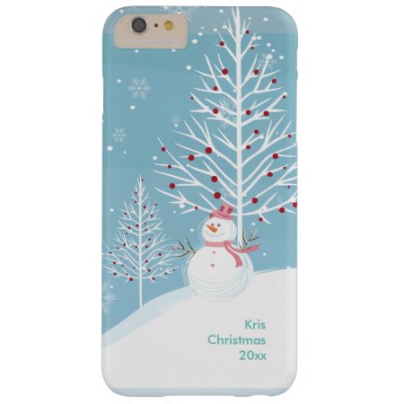 Snow Scene With Snowman Christmas Phone Case