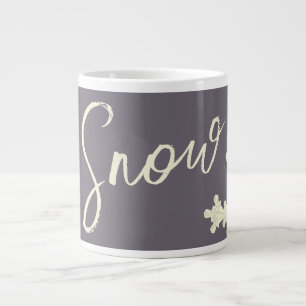 Snow script sugarplum purple butter cream elegant giant coffee mug