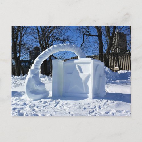 Snow Sculpture Quebec Canada Postcard