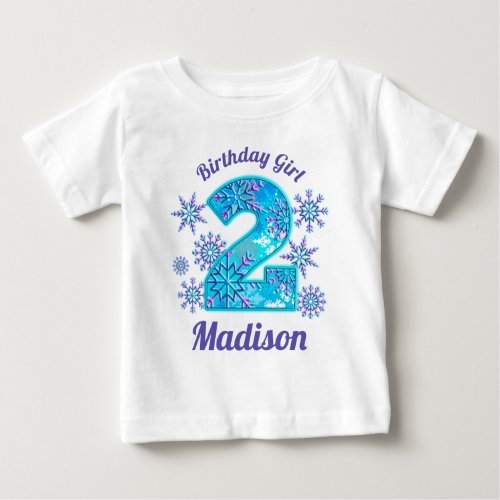 Snow Second Birthday frozen  Shirt