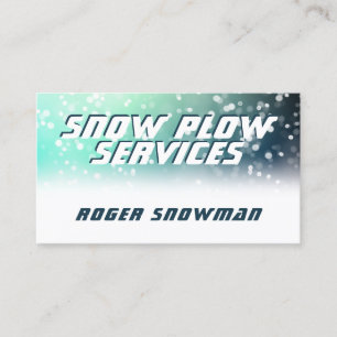 Snow service plowing business card