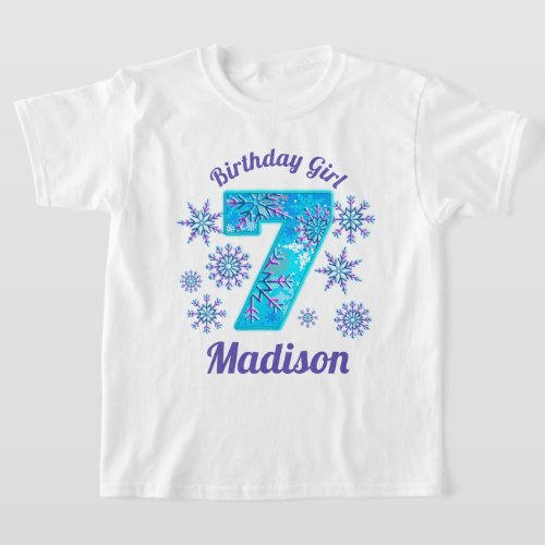 Snow Seventh Birthday frozen  Shirt