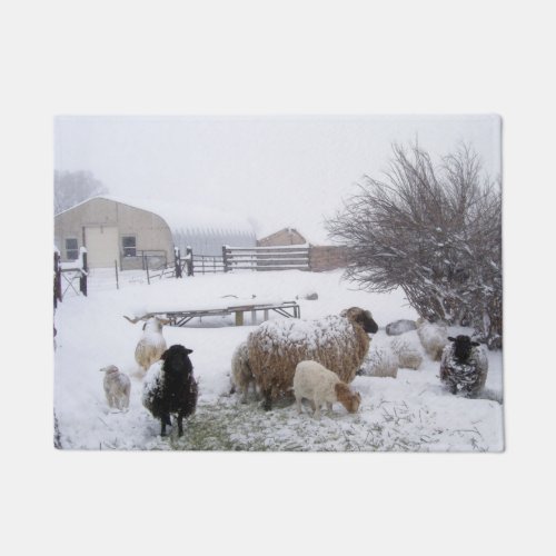 Snow Sheep Doormat