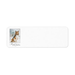 Snow Sheltie Christmas Return Address Labels