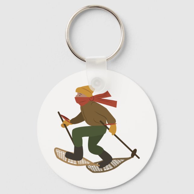 Snow Shoe Man Keychain (Front)