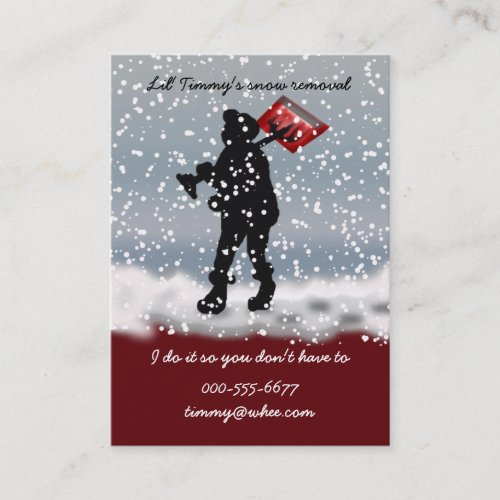 snow shovel business cards