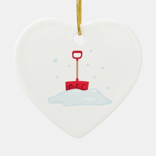 Snow Shovel Ceramic Ornament