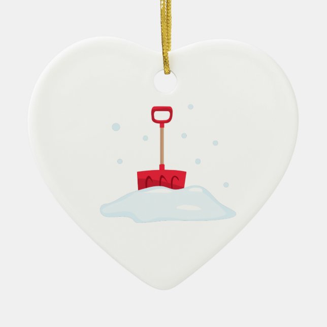 Snow Shovel Ceramic Ornament (Front)
