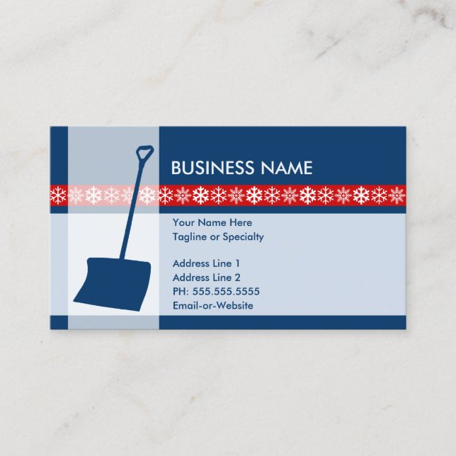 snow shovel elegance business card (Front)