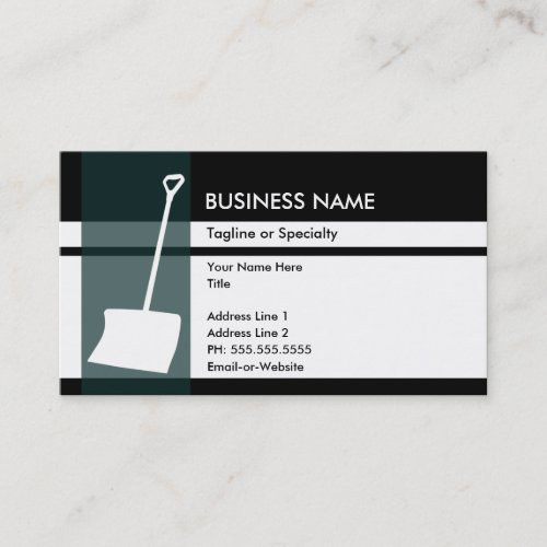 snow shovel elegance business cards