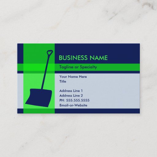 Customizable snow shovel elegance business cards