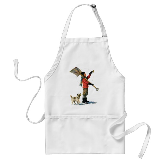 Snow Shoveler Adult Apron (Front)